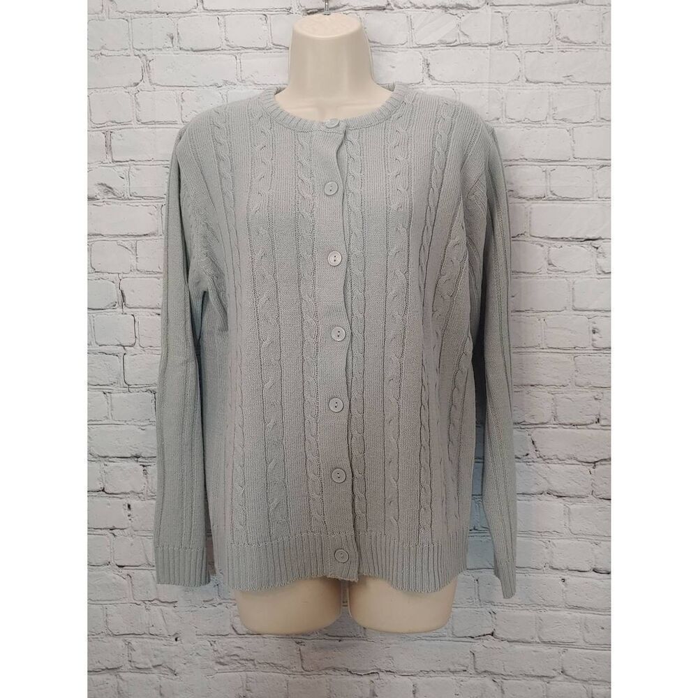 Turtle Bay Co Women's Size Medium Grey Knit Cardigan Sweater